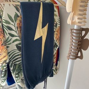 AVIATOR NATION bolt sweat pants in charcoal